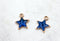 blue enamel galaxy star charm, gold plated charms, star charms, blue enamel, mixed metal, 15mm x 12mm, hole 1.5mm, sold as 2 pieces.